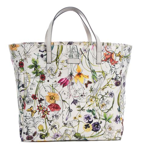 gucci large flora tote bag|gucci black canvas tote bag.